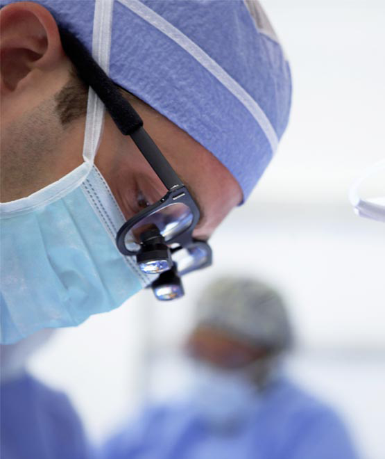 a surgeon wearing a mask