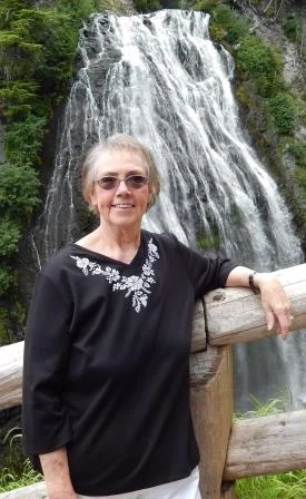 a person standing in front of a waterfall