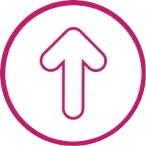 Een pictogram van een pijl die naar boven wijst en verwijdering symboliseert.