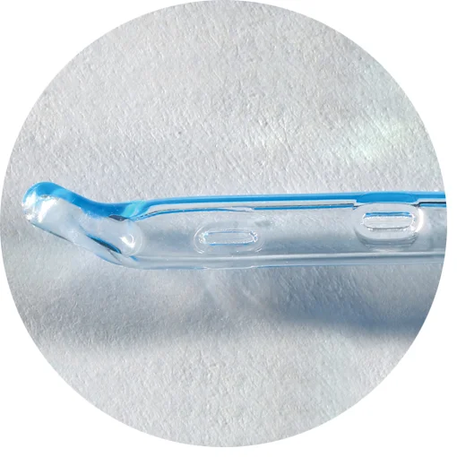 a close-up of a blue plastic container