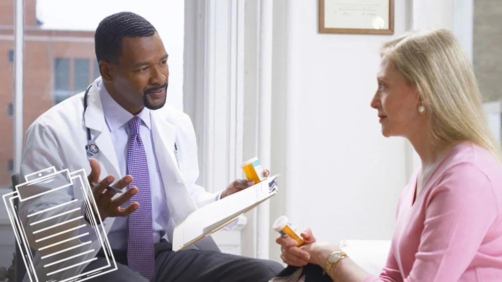 a doctor speaking to a patient